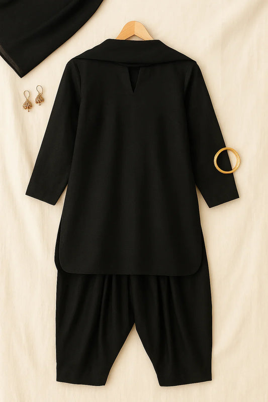 Farshi Shalwar Set (black)