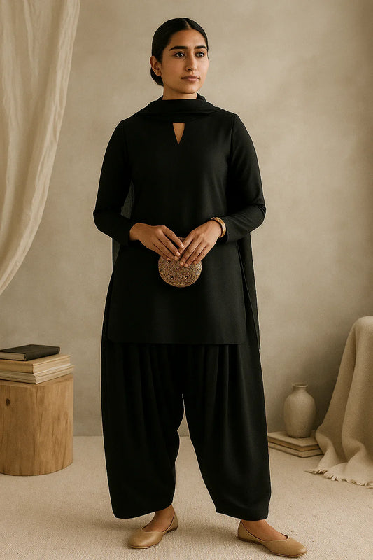 Farshi Shalwar Set (black)