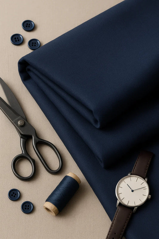 Navy Blue Kameez Shalwar-Unstitched