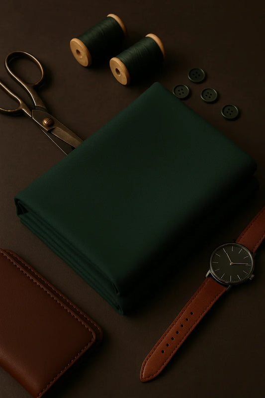 Green Kameez Shalwar-Unstitched