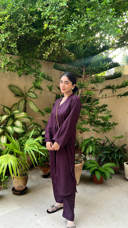 Dark Purple Kurti ( purple set-2pc )