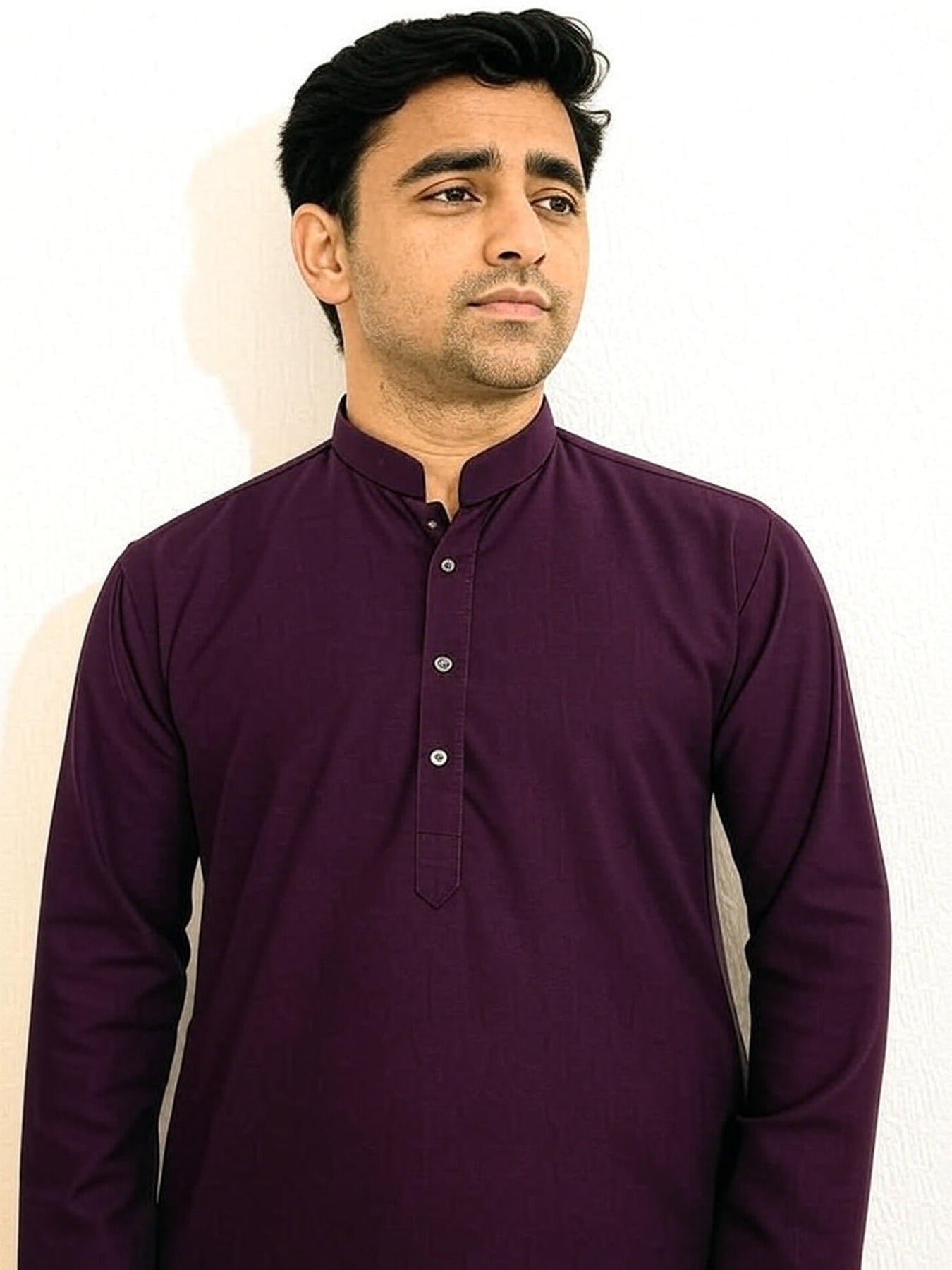 Maroon Blended Kameez Shalwar-Unstitched