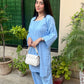 Navy Blue Full Suit ( pastel blueset-2pc )