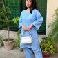 Navy Blue Full Suit ( pastel blueset-2pc )