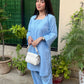 Navy Blue Full Suit ( pastel blueset-2pc )