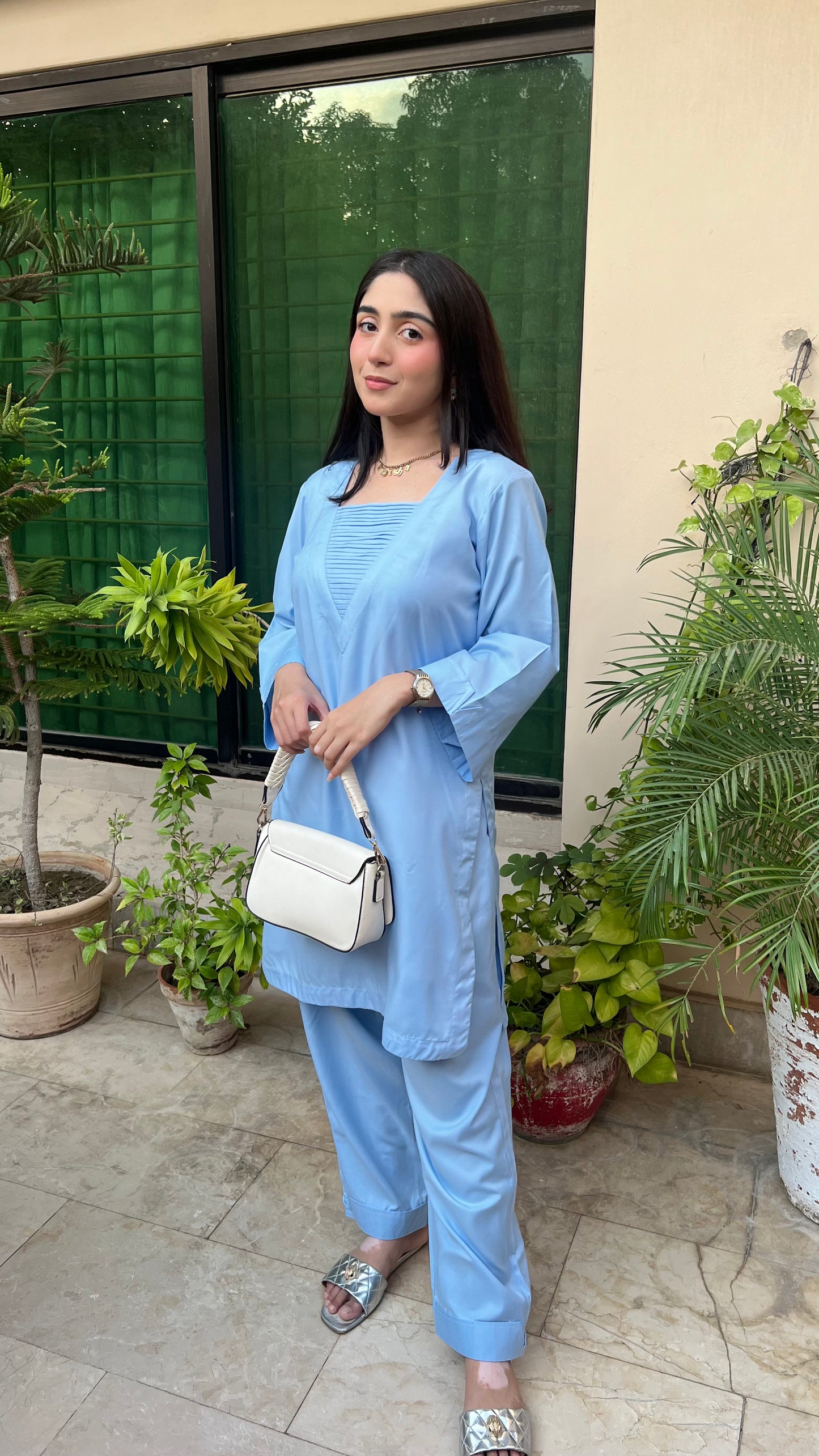 Navy Blue Full Suit ( pastel blueset-2pc )