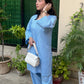 Navy Blue Full Suit ( pastel blueset-2pc )